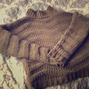 Textured green sweater